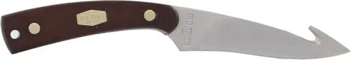 3.5" Fixed Stainless Steel Delrin Guthook Skinner Knife with Sheath and Timer