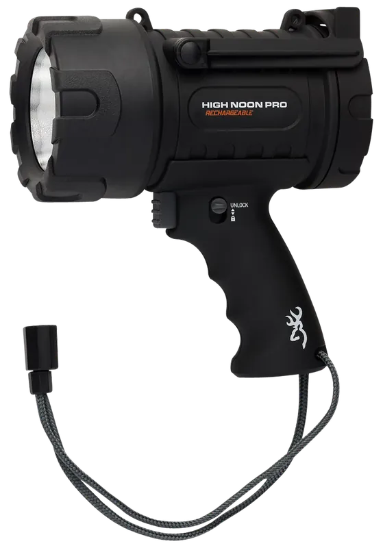 Browning High Noon Pro USB LED Flashlight - 110-1400 Lumens, Black Polymer