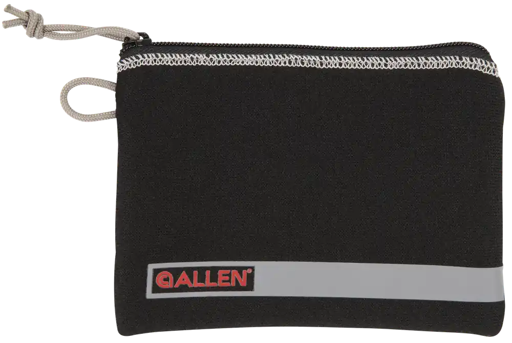 Compact Handgun Pistol Pouch with Lockable Zippers and Fleece Lining - Black Polyester