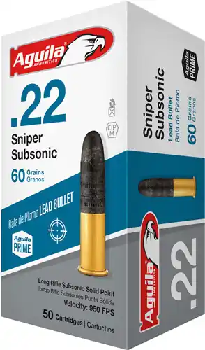 Aguila Sniper Subsonic .22LR 60GR Lead RN 1000-Round Case