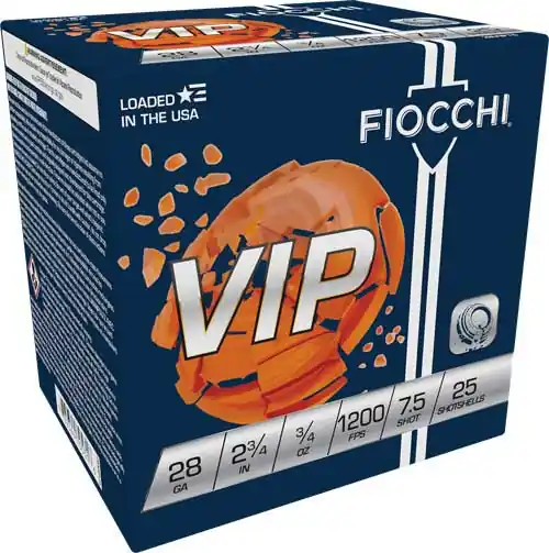Fiocchi VIP 28GA 2.75" 3/4oz #7.5 1200FPS 250rd Case