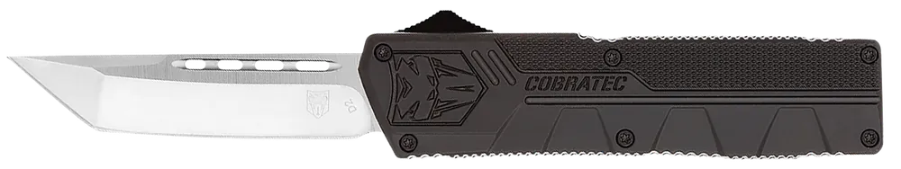 CobraTec Lightweight 3.25" OTF Tanto Knife with D2 Steel Blade and Black Aluminum Handle