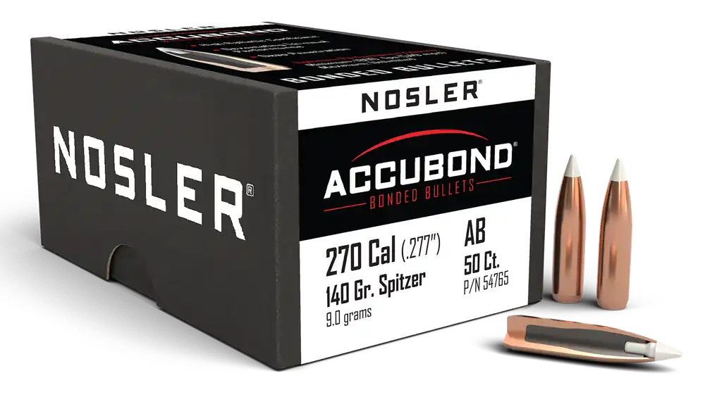 Nosler AccuBond .270 Win 140gr Spitzer 50 Rounds