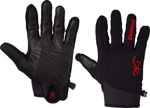 Black and Red Browning Ace Shooting Gloves