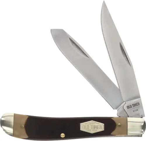 3.1" Stainless Steel Delrin Old Timer Gunstock Trapper Knife with 2 Blades
