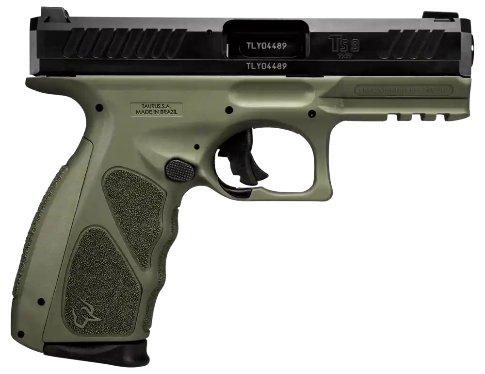 Taurus TS9 9mm Luger 17+1 Full Size Pistol with OD Green Frame and Interchangeable Backstraps