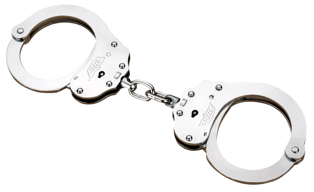 Uzi Accessories Silver Steel Handcuffs with 2 Keys - NIJ Certified
