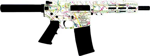 7.5" Nitride AR15 Pistol .223 Wylde - White Splatter Finish