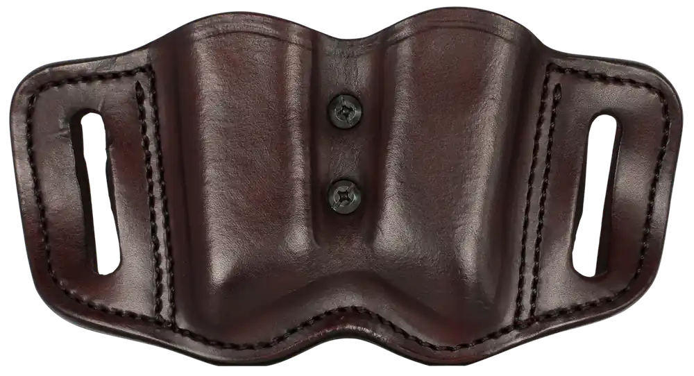 1791 Gunleather Double Mag Holster, Signature Brown Leather, Ambidextrous Belt Slide for Double Stack