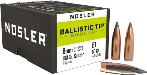 Nosler 8mm .323 180gr Ballistic Tip Bullets - 50 Count