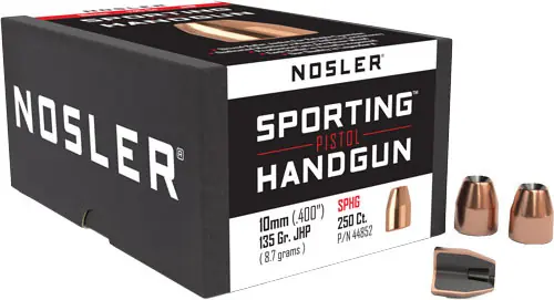 Nosler 135GR JHP 10mm .400 Bullets - 250 Count