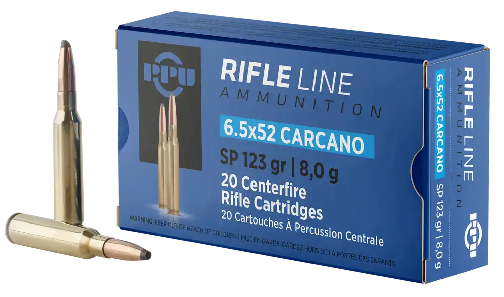 PPU PP6CS 6.5x52mm Carcano 123gr Soft Point Rifle Ammo - 20/Box, 10/Case