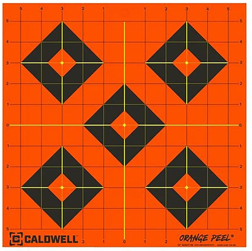 Caldwell 1166104 Black/Orange Self-Adhesive Paper, 12" Diamond, 5-Pack