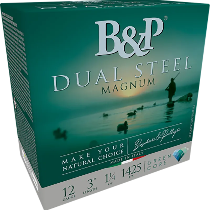 B&P Ammunition 12 Gauge Dual Steel 3" 1 1/8oz 2/3 Shot - 10 Box/Case