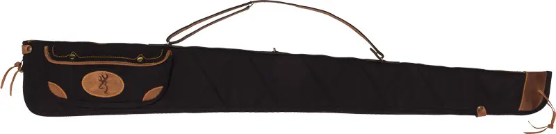 52" Black/Brown Trim Canvas Gun Case with Sling