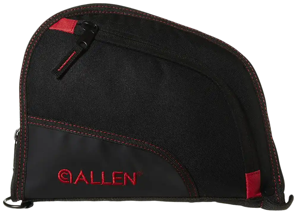 Allen 7738 Auto-Fit Handgun Case with Foam Padding & Lockable Zipper - 9" Black/Red