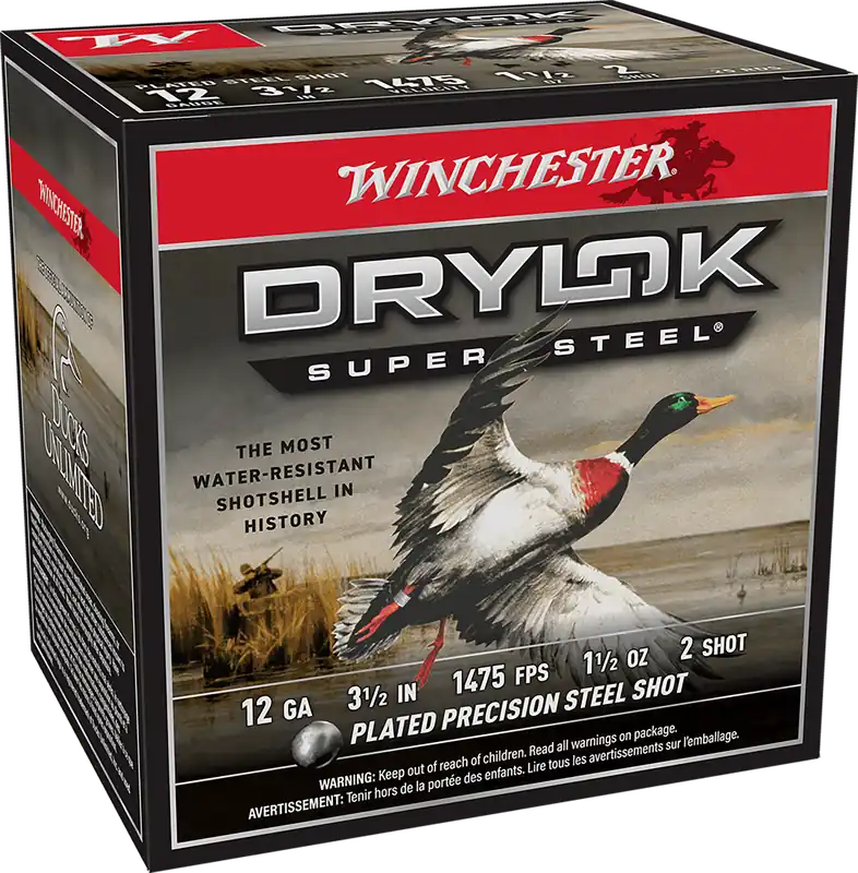 Winchester Drylok Super Steel 12 Gauge High Velocity Ammo - 25 Box/10 Case