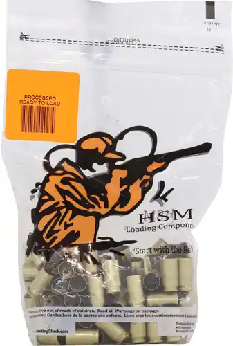100 Pack Once Fired 9mm HSM Brass - Unprimed