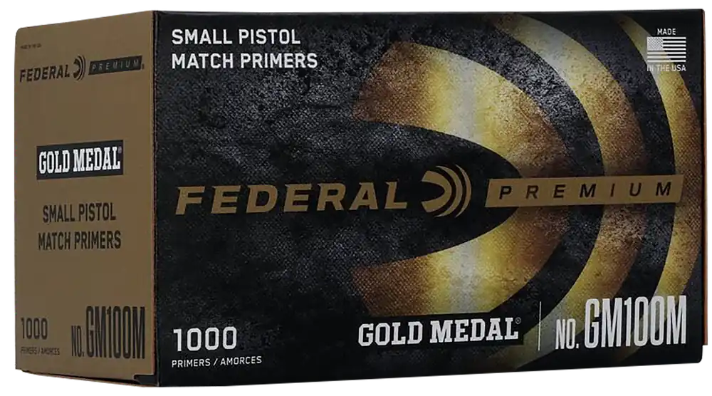 Federal GM100M Gold Medal Premium Small Pistol Ammo - 1000 Rounds Per Box, 5 Boxes Per Case
