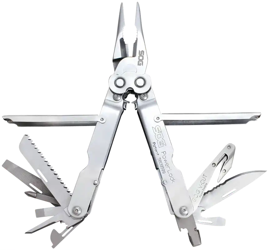 SOG PowerLock V-Cutter Multi-Tool with Sheath, Polished 420 Stainless Steel, 7"