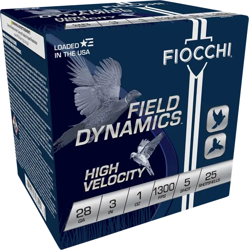 Fiocchi Field Dynamics 28 Gauge High Velocity 3" 1oz #5 Shot - 25 Rounds/Box, 10 Boxes/Case