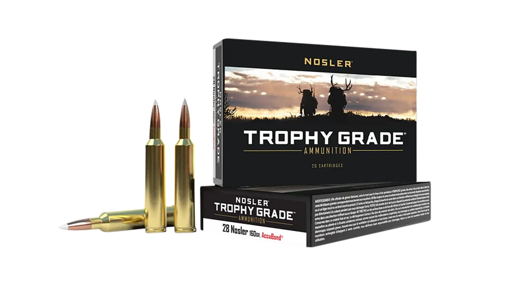 Nosler Trophy Grade 28 Nosler 160gr AccuBond Ammunition - 20 Rounds per Box