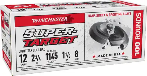Winchester Target 12GA 2.75" 1-1/8oz #8 1145FPS 200 Rounds Case