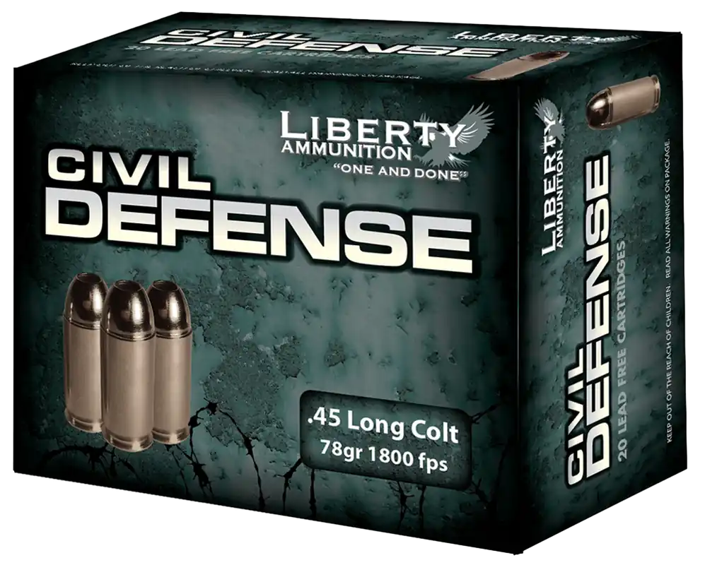 Liberty Ammunition Civil Defense .45 Colt 78gr Lead-Free Hollow Point 20/Box