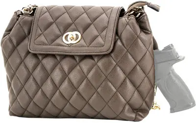 Quilted Brown Cameleon Coco Concealed Carry Purse