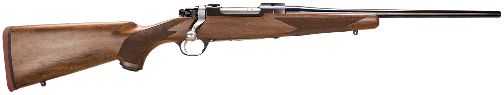 Ruger Hawkeye Compact 243 Win Rifle with Satin Blued Finish and Walnut Stock