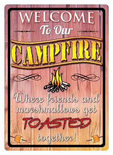 Rivers Edge Campfire Welcome Sign 12"x17"
