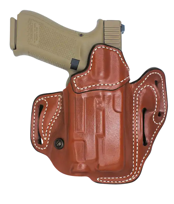 DeSantis Vengeance Scabbard OWB Tan Leather Holster for Glock Models, Right Hand Belt Slide Mount