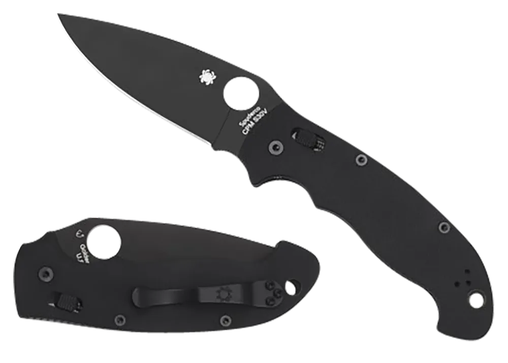 Spyderco Manix 2 XL Black DLC Folding Knife with G10 Handle and Pocket Clip