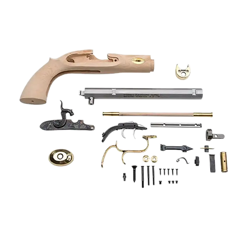 Traditions KPC50902 50 Cal Flintlock Trapper Pistol Kit with Blued Octagon Barrel and Unfinished Wood Frame