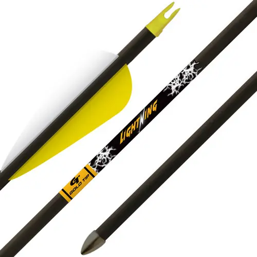 Gold Tip Arrow Lightning Youth 2.5" Vane Tec Glued-In PNT 3-Pack