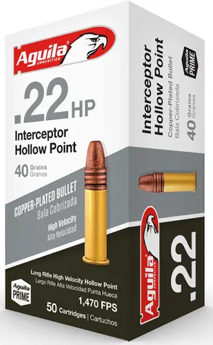 Aguila Interceptor .22LR 40gr Lead HP 1000rd Case