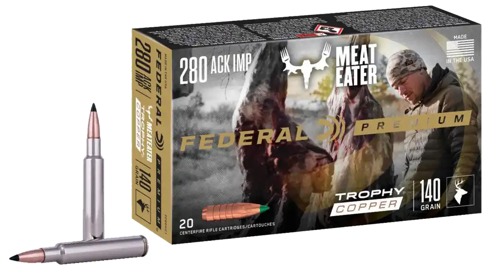 Federal Premium 280 Ackley Improved 140gr Trophy Copper Ammunition - 20 Rounds Per Box