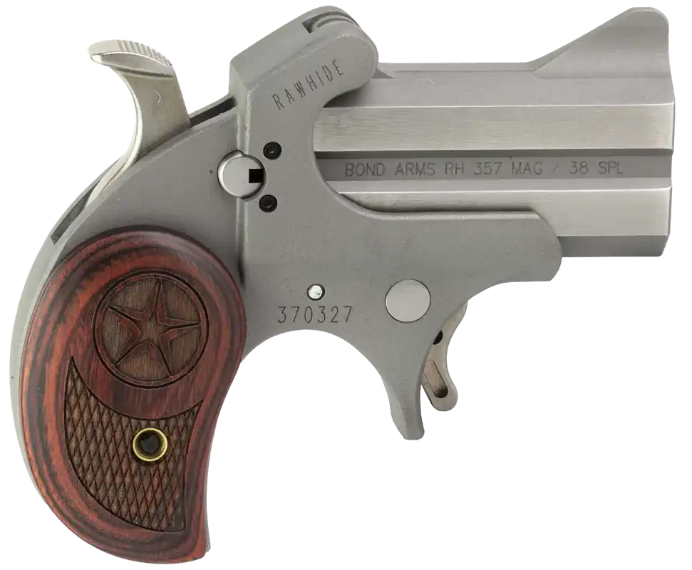 Bond Arms Rawhide .38 Special/.357 Mag Revolver, 2.5" Barrel, Stainless, Rosewood Grips, 2-Round Capacity