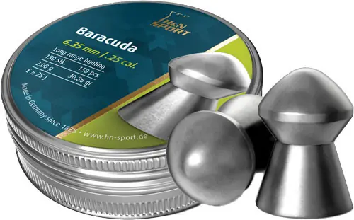 150 Pack H&N Baracuda .25 Caliber 30.86 Grain Pellets