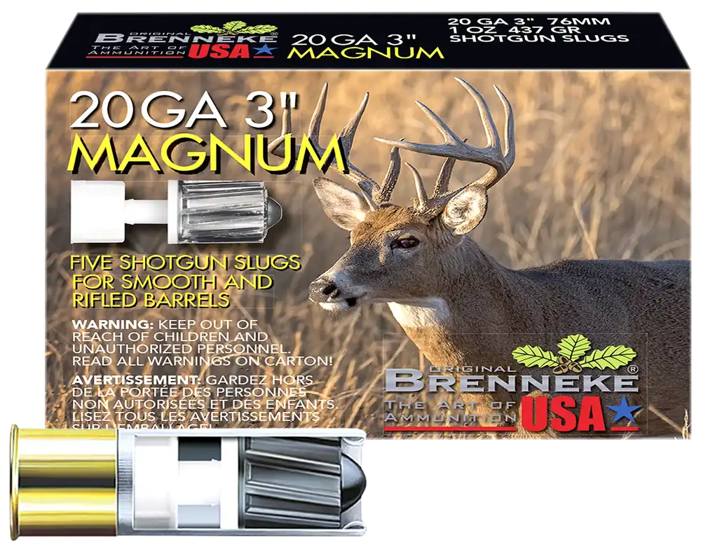 Brenneke SL203M Magnum 20 Gauge 3" 1oz Slug Shot - 5RD 10BX/CS